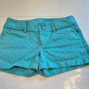 Lilly Pulitzer Blue and White Jean Shorts with Cuffed Hems